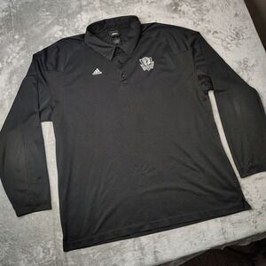 Dallas Mavericks Adidas Polo Shirt Mens‎ 2XL Black Long Sleeve NBA Performance